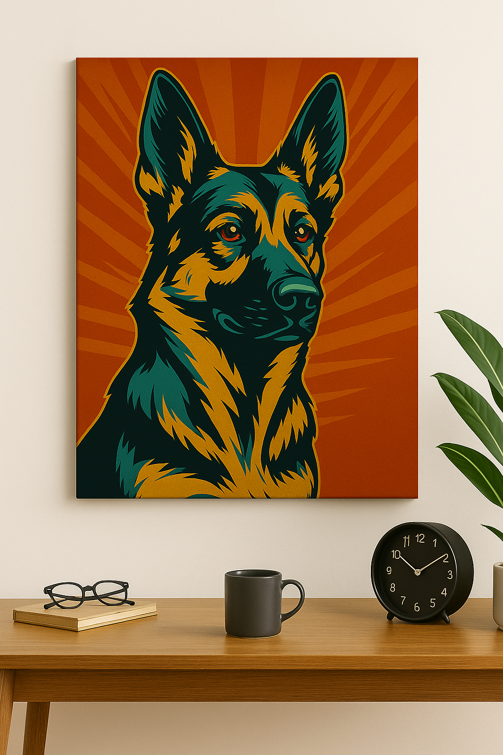 German Shepherd Framed Wall Art – Minimalist Dog Poster