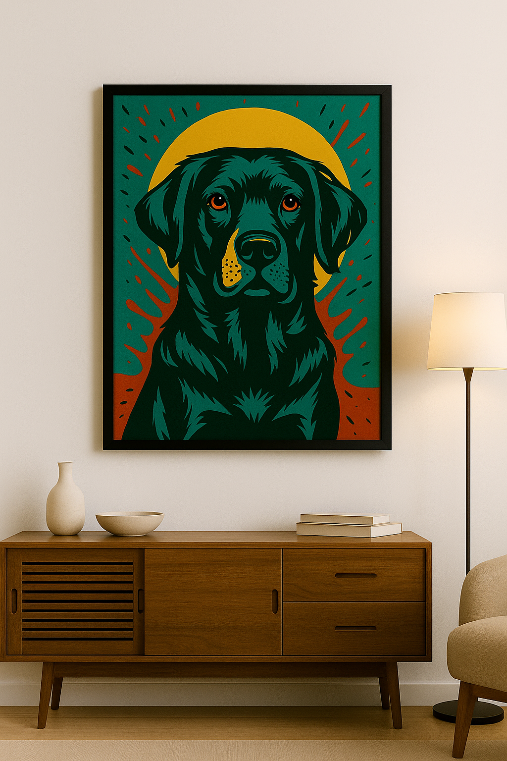 Black Labrador Retriever Canvas Wall Art – Elegant Dog Lover Home Décor