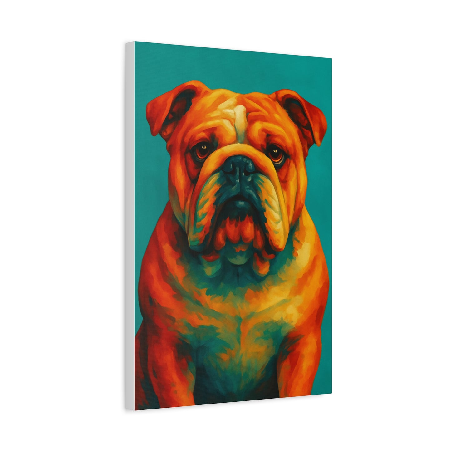 English Bulldog Wall Art – Colorful & Charming Dog Canvas Print