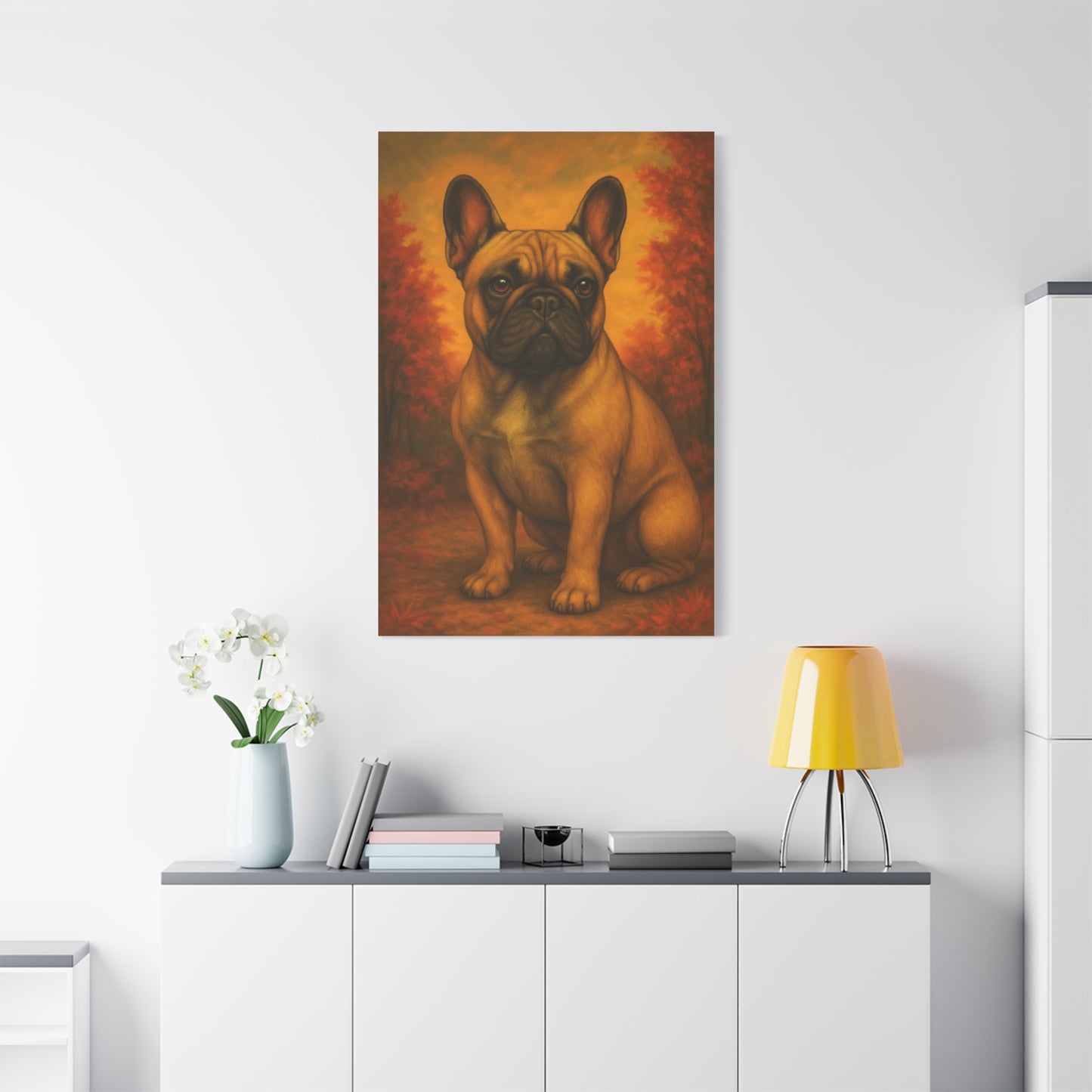 French Bulldog Matte Canvas Print, Dog Lover Wall Art, Home Decor, Pet Artwork, Gift for Dog Owners, Fall Decor