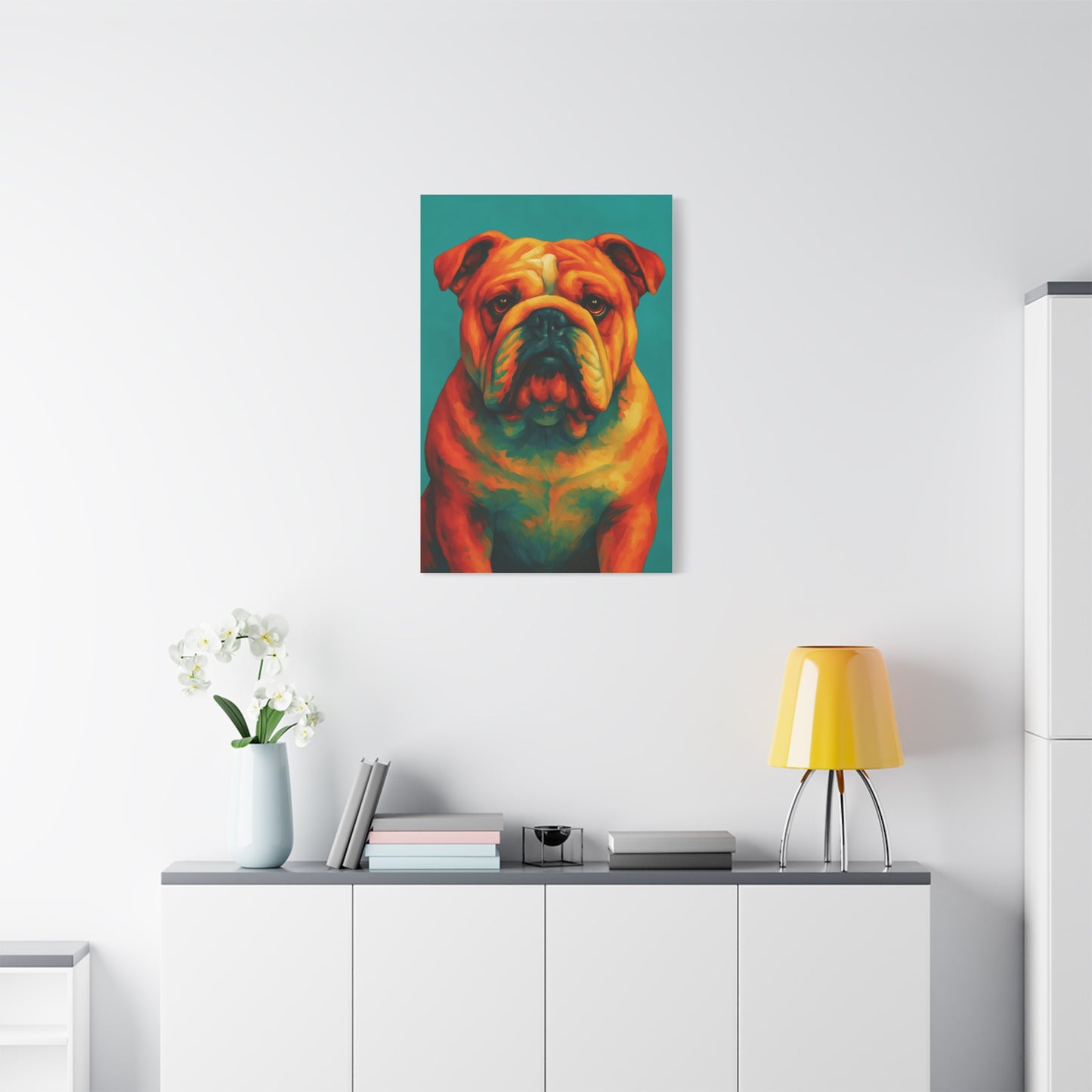 English Bulldog Wall Art – Colorful & Charming Dog Canvas Print