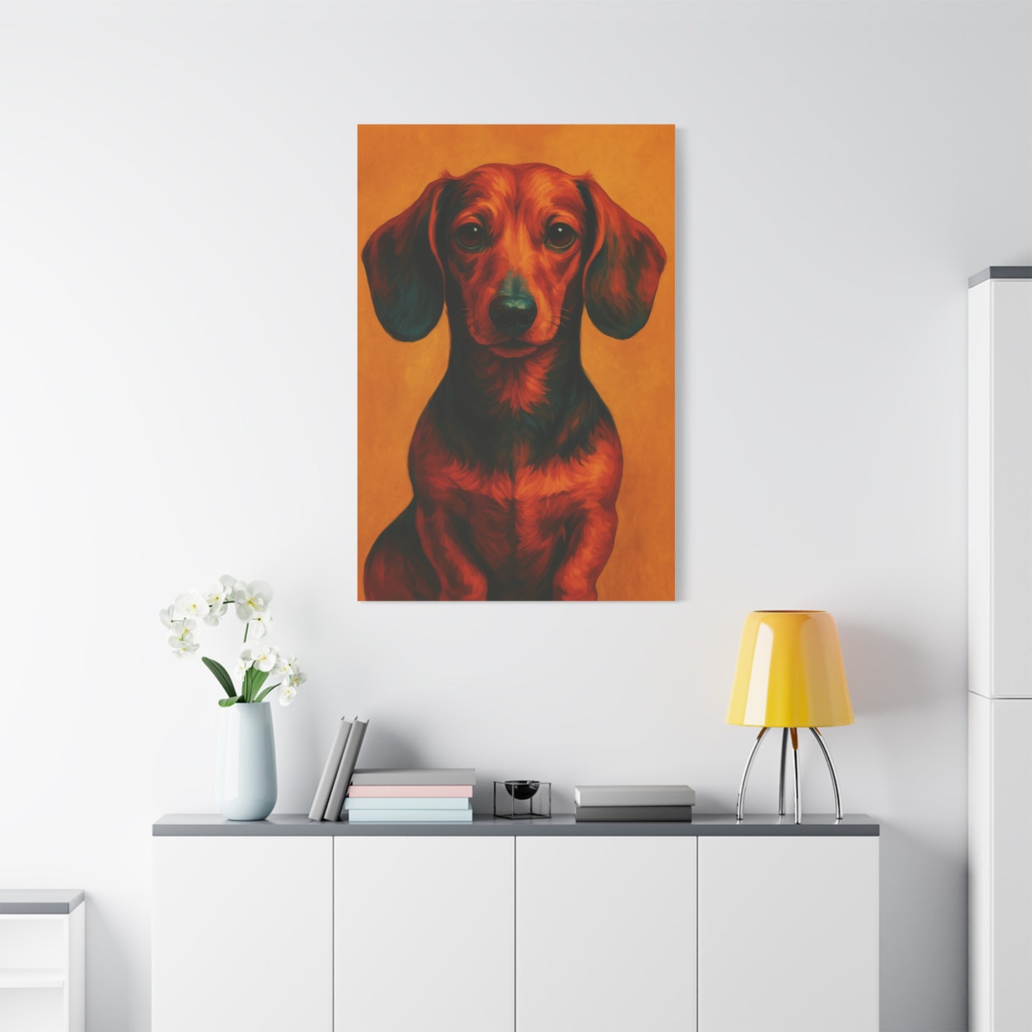 Dachshund Wall Art – Playful & Colorful Wiener Dog Canvas Print