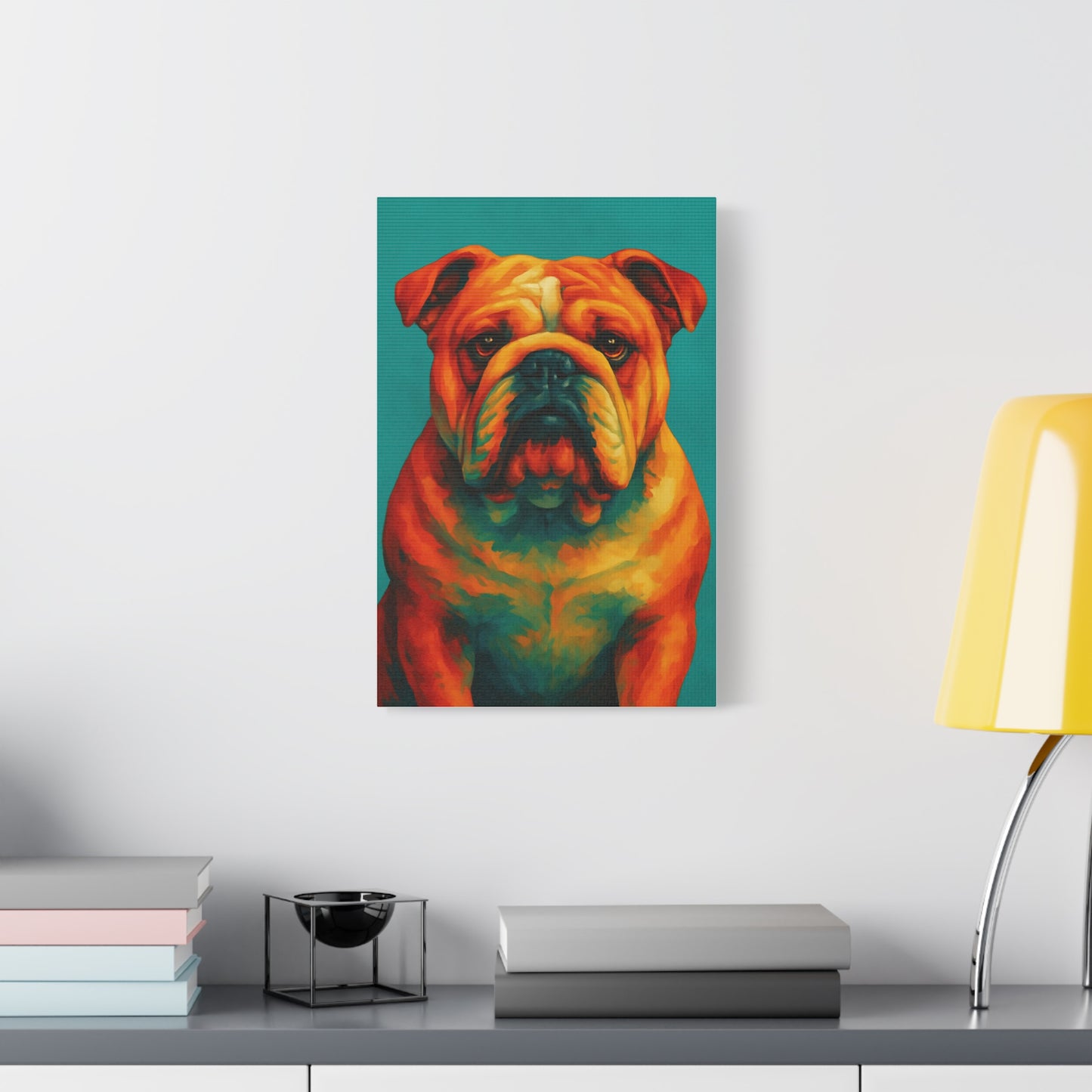 English Bulldog Wall Art – Colorful & Charming Dog Canvas Print