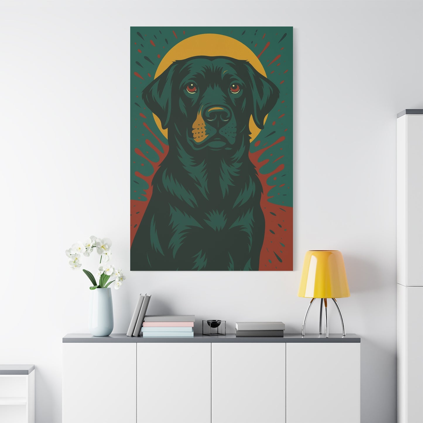 Black Labrador Retriever Canvas Wall Art – Elegant Dog Lover Home Décor
