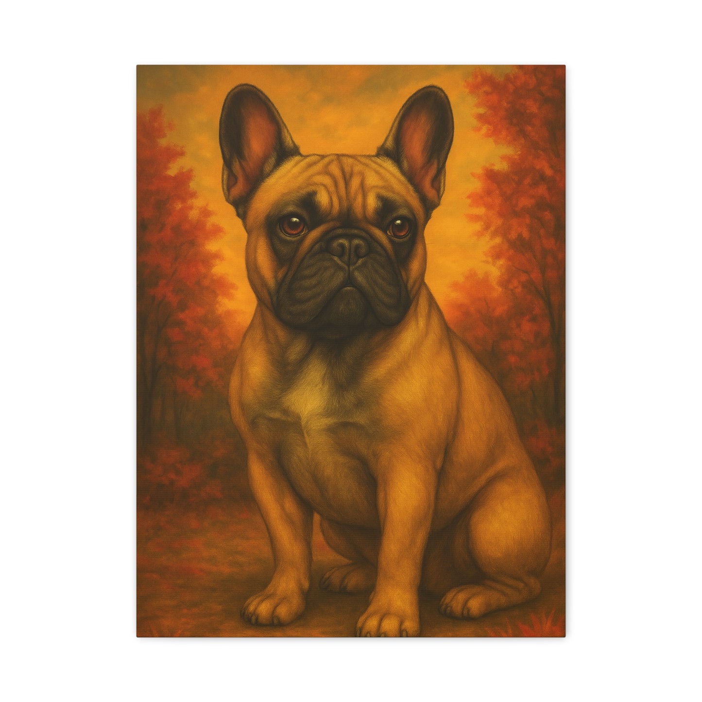 French Bulldog Matte Canvas Print, Dog Lover Wall Art, Home Decor, Pet Artwork, Gift for Dog Owners, Fall Decor