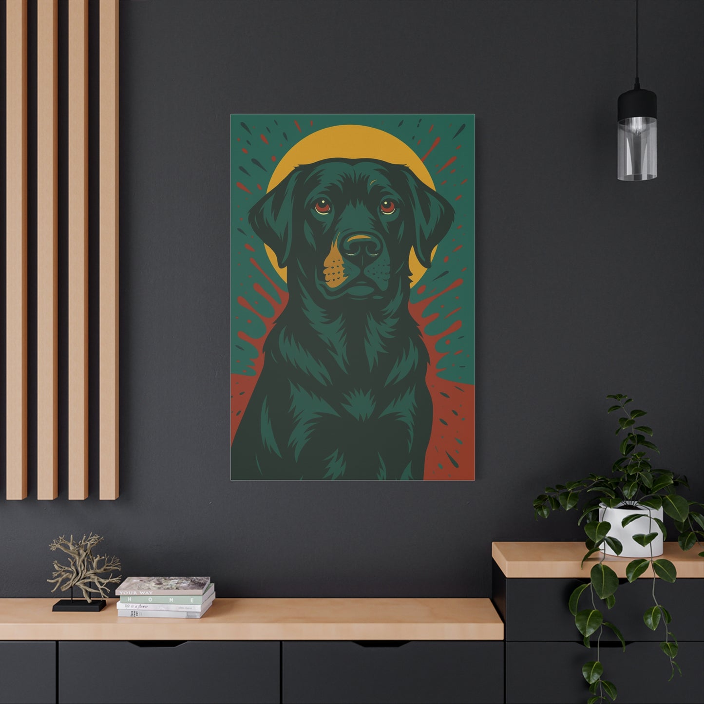 Black Labrador Retriever Canvas Wall Art – Elegant Dog Lover Home Décor