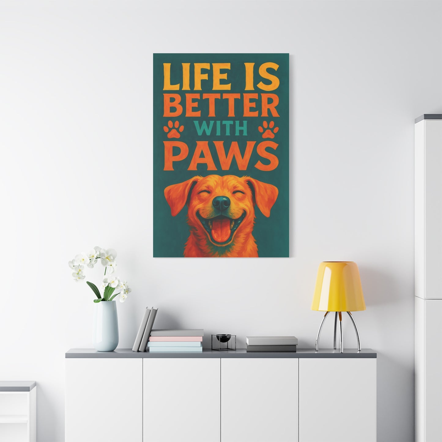 Life Is Better With Paws – Modern Dog Wall Art