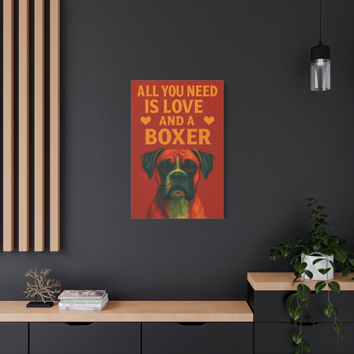 All You Need Is Love and a Boxer – Vibrant Dog Wall Art