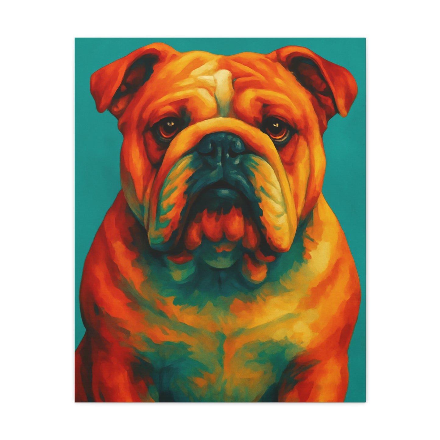 English Bulldog Wall Art – Colorful & Charming Dog Canvas Print