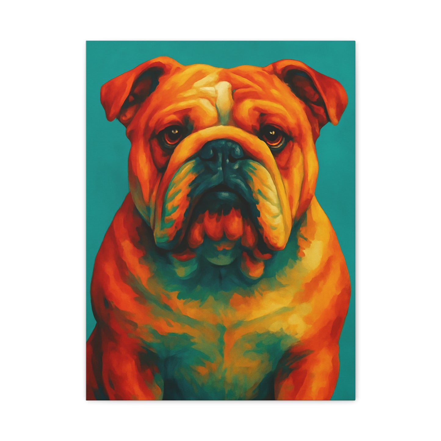 English Bulldog Wall Art – Colorful & Charming Dog Canvas Print