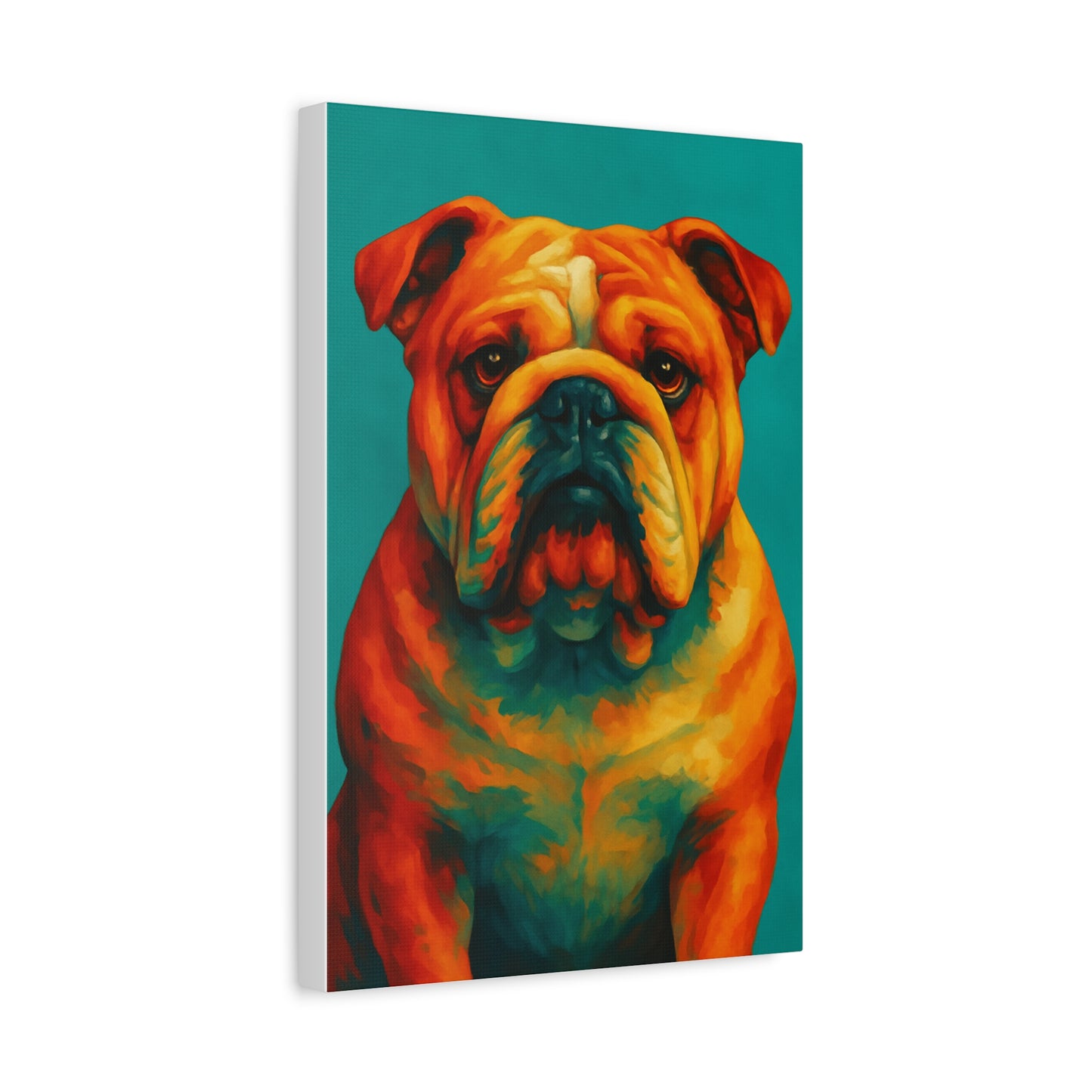 English Bulldog Wall Art – Colorful & Charming Dog Canvas Print