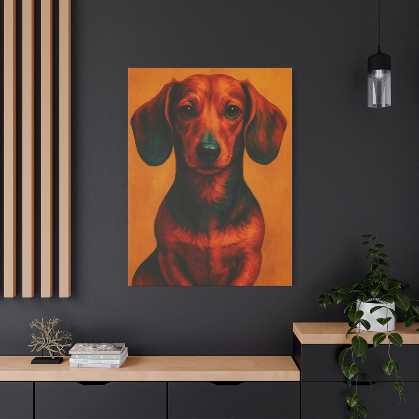 Dachshund Wall Art – Playful & Colorful Wiener Dog Canvas Print
