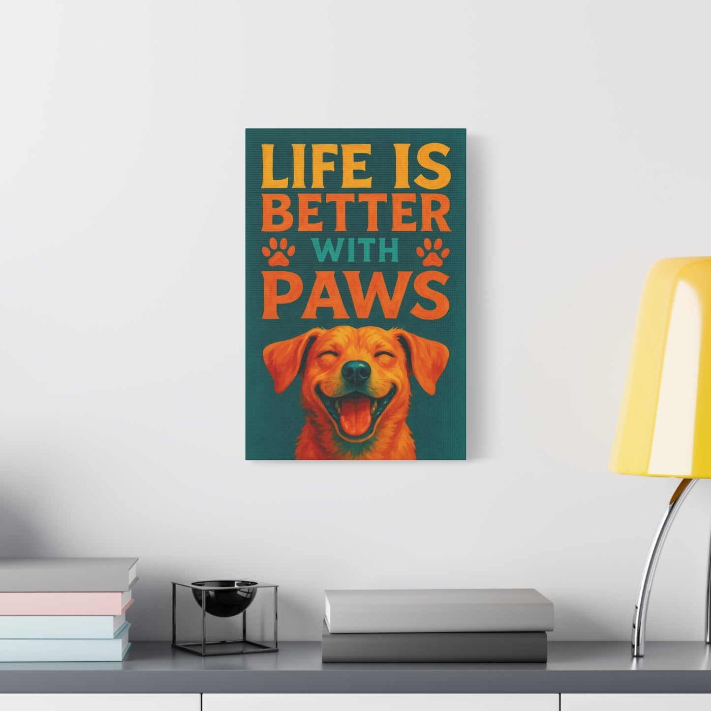 Life Is Better With Paws – Modern Dog Wall Art