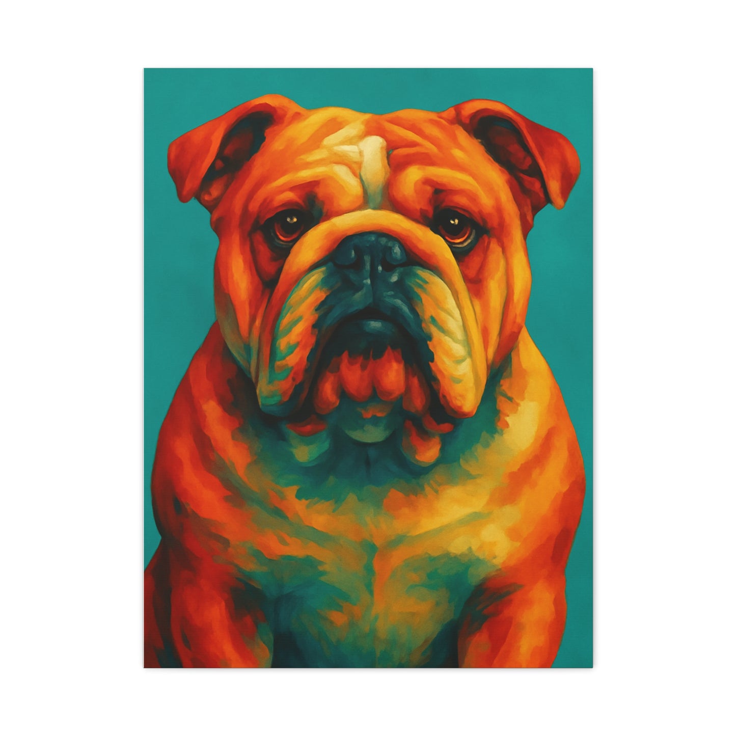 English Bulldog Wall Art – Colorful & Charming Dog Canvas Print