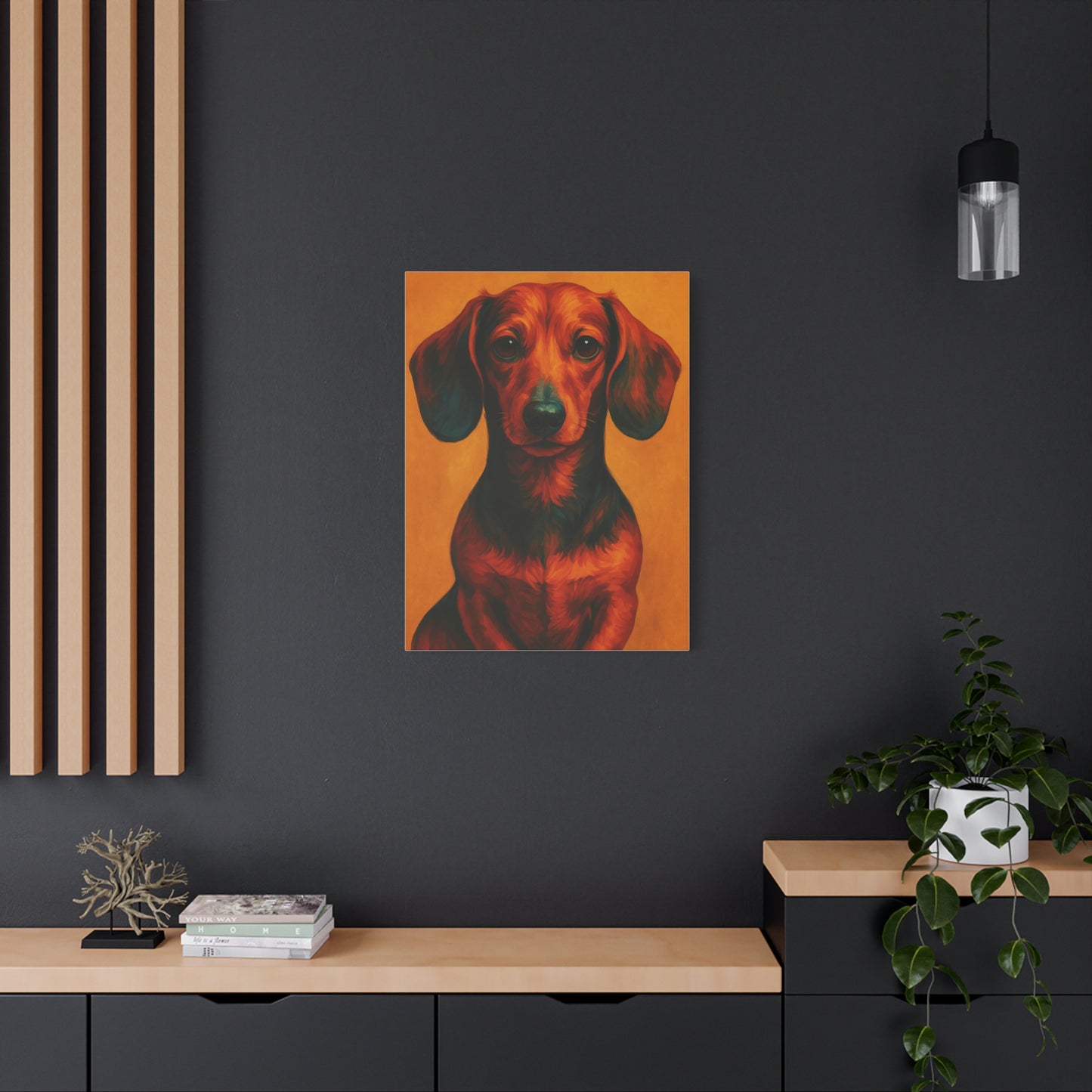 Dachshund Wall Art – Playful & Colorful Wiener Dog Canvas Print