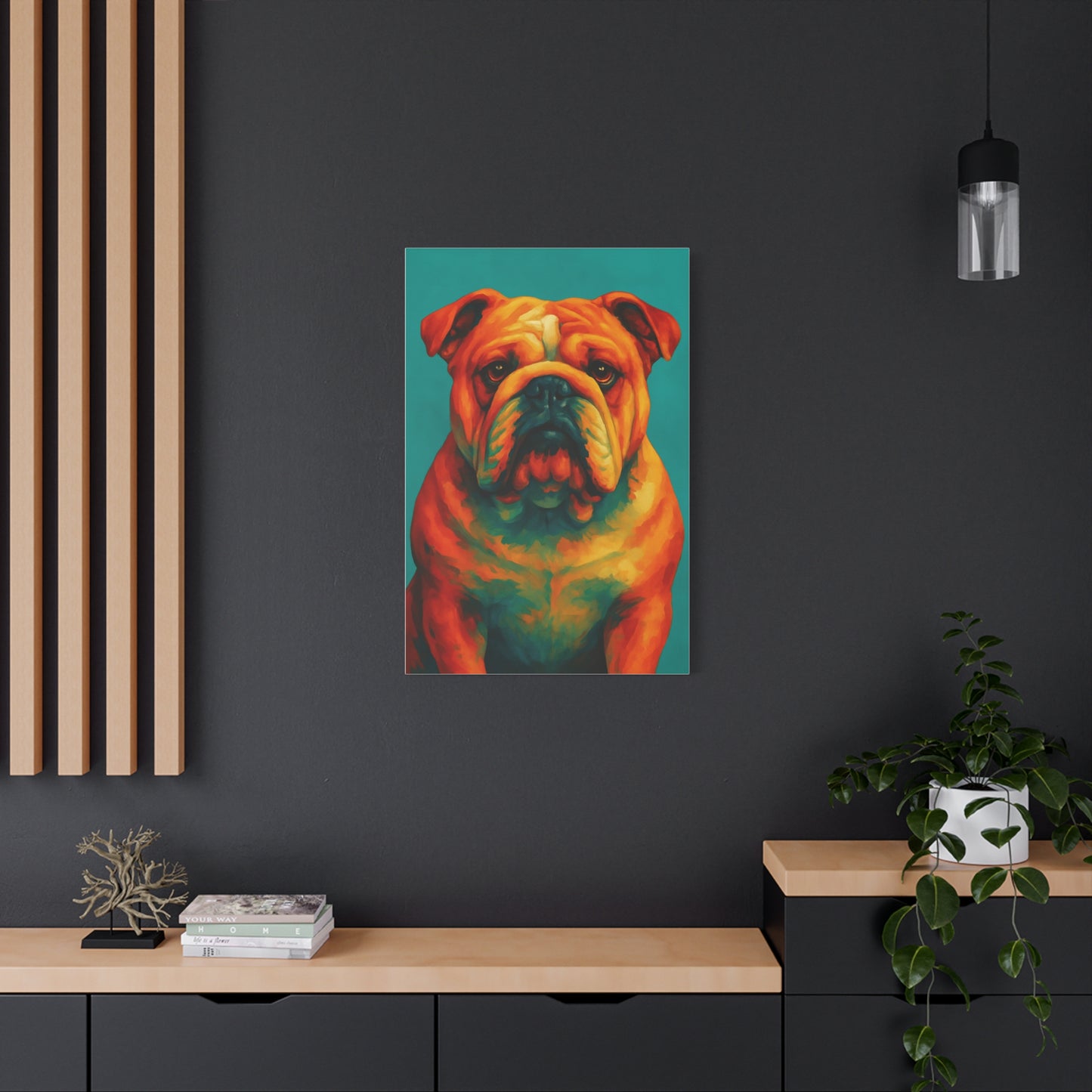 English Bulldog Wall Art – Colorful & Charming Dog Canvas Print