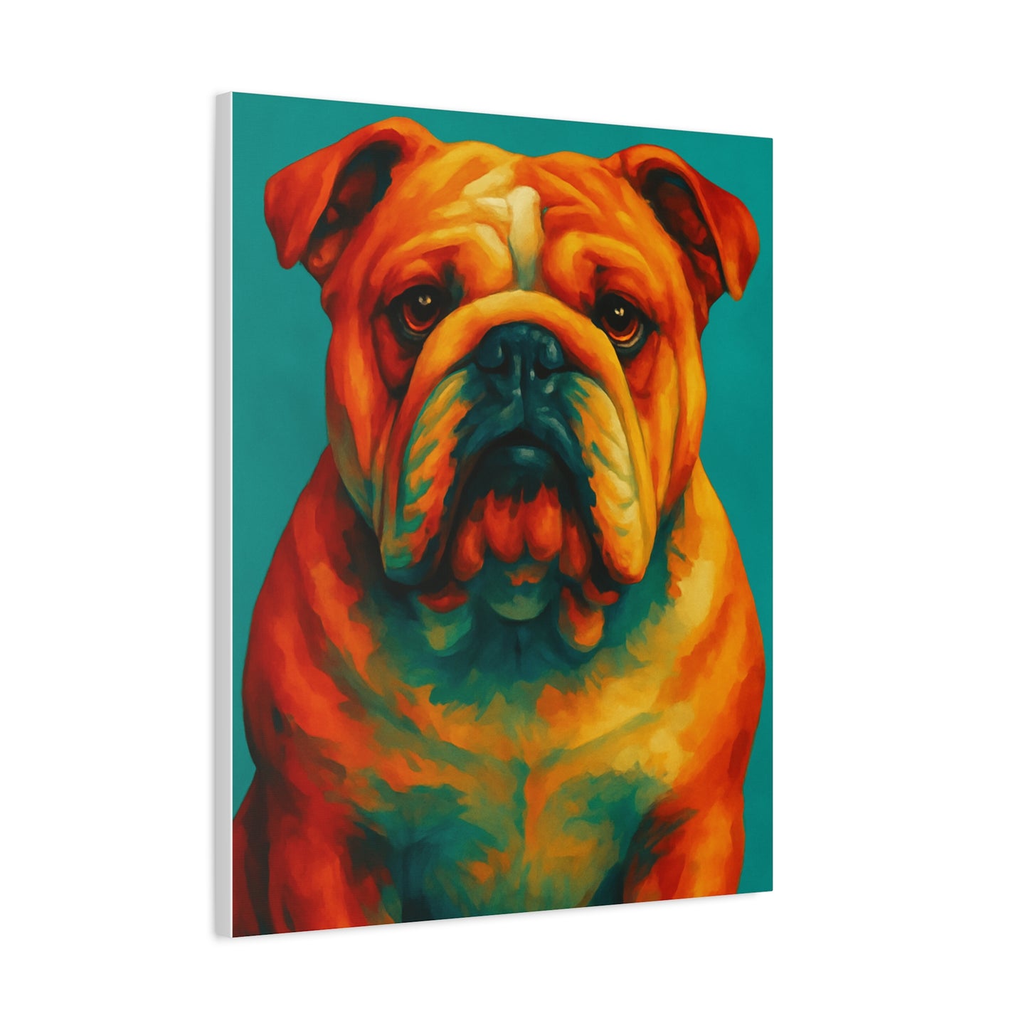 English Bulldog Wall Art – Colorful & Charming Dog Canvas Print
