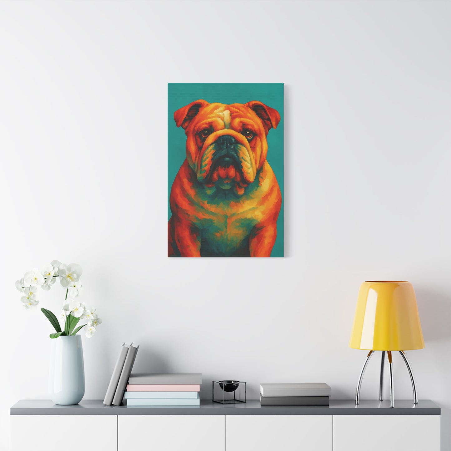 English Bulldog Wall Art – Colorful & Charming Dog Canvas Print