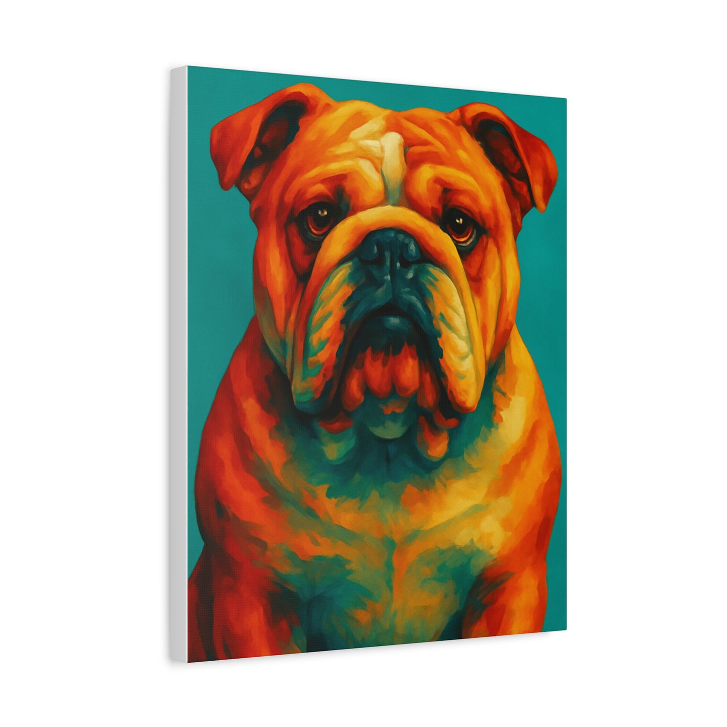 English Bulldog Wall Art – Colorful & Charming Dog Canvas Print