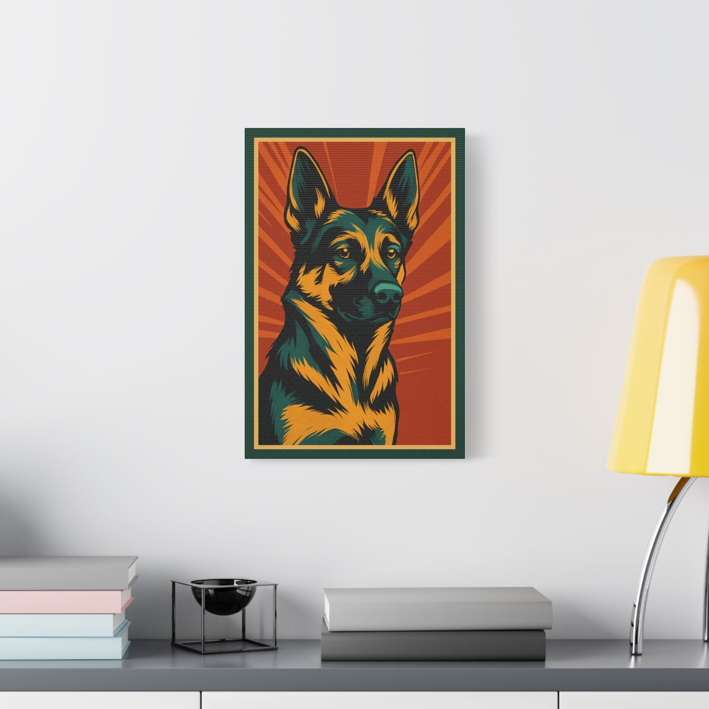 German Shepherd Framed Wall Art – Minimalist Dog Poster