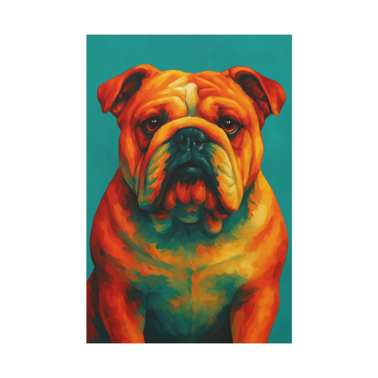 English Bulldog Wall Art – Colorful & Charming Dog Canvas Print