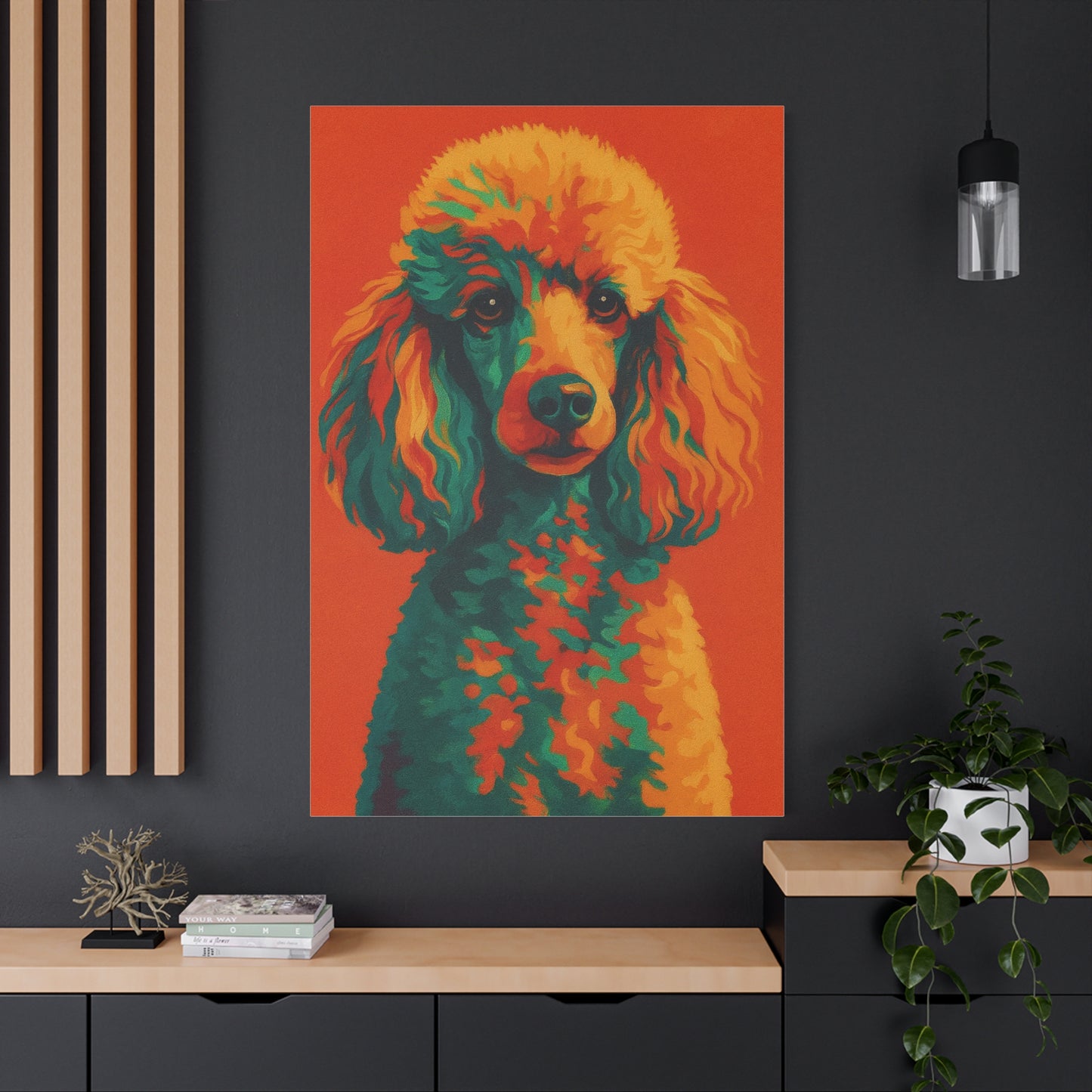 Vibrant Poodle Portrait Wall Art – Colorful Dog Canvas Print