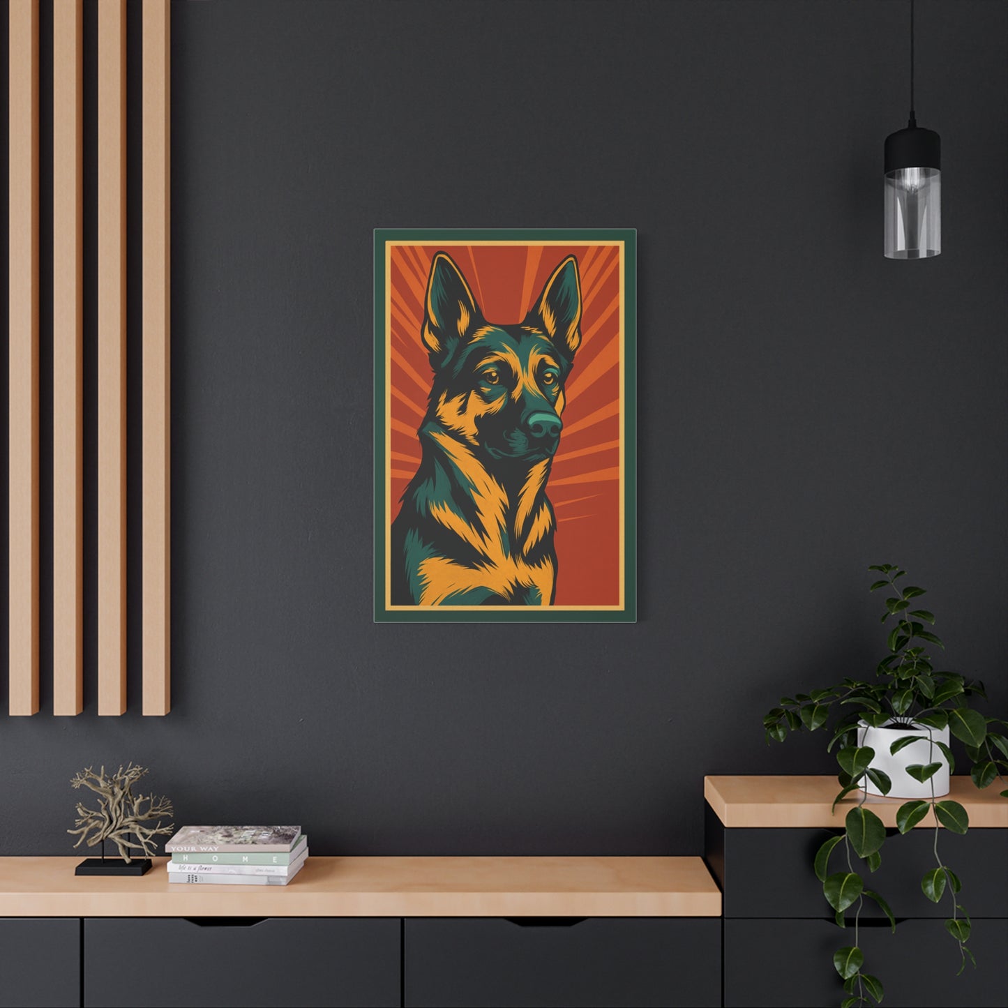 German Shepherd Framed Wall Art – Minimalist Dog Poster