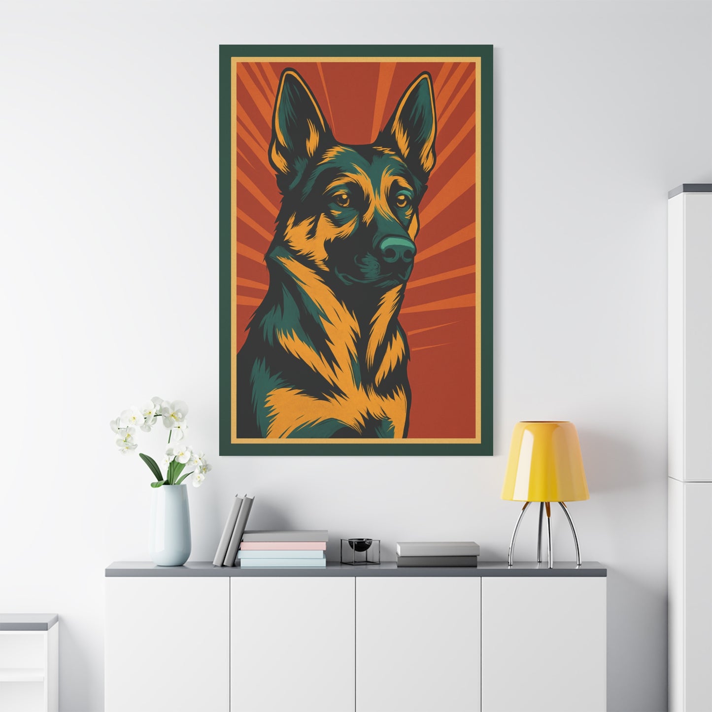 German Shepherd Framed Wall Art – Minimalist Dog Poster
