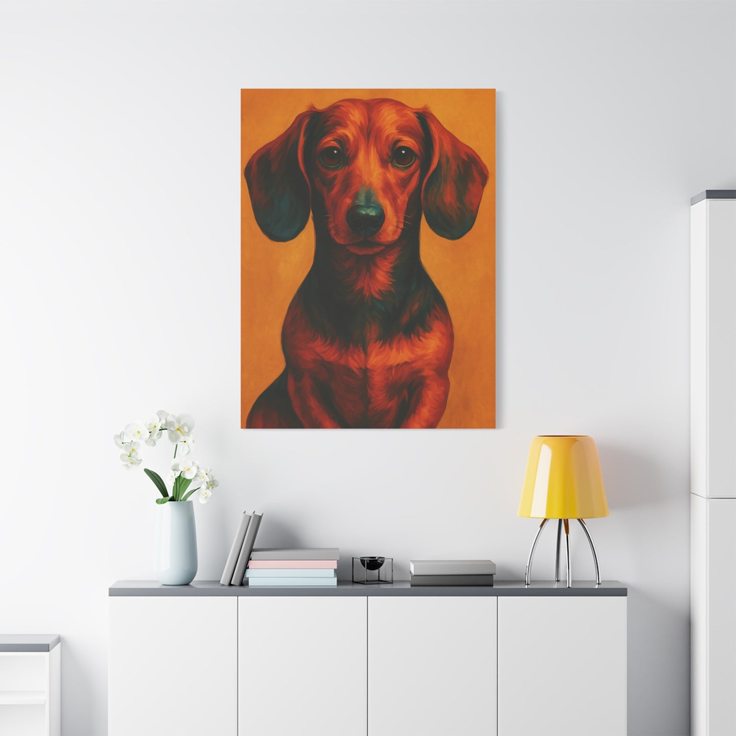Dachshund Wall Art – Playful & Colorful Wiener Dog Canvas Print