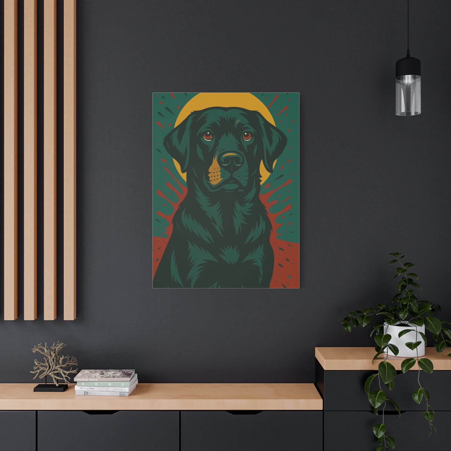 Black Labrador Retriever Canvas Wall Art – Elegant Dog Lover Home Décor
