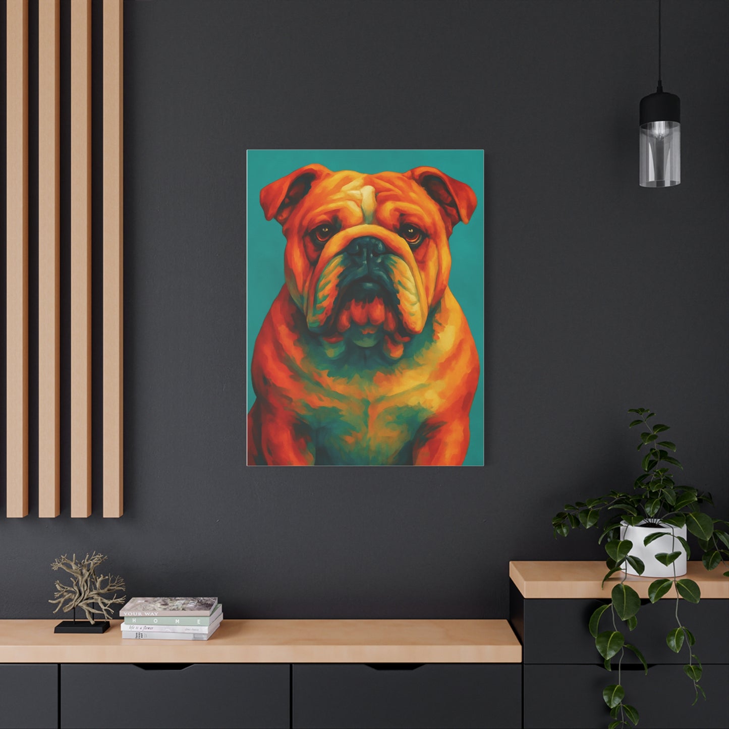 English Bulldog Wall Art – Colorful & Charming Dog Canvas Print