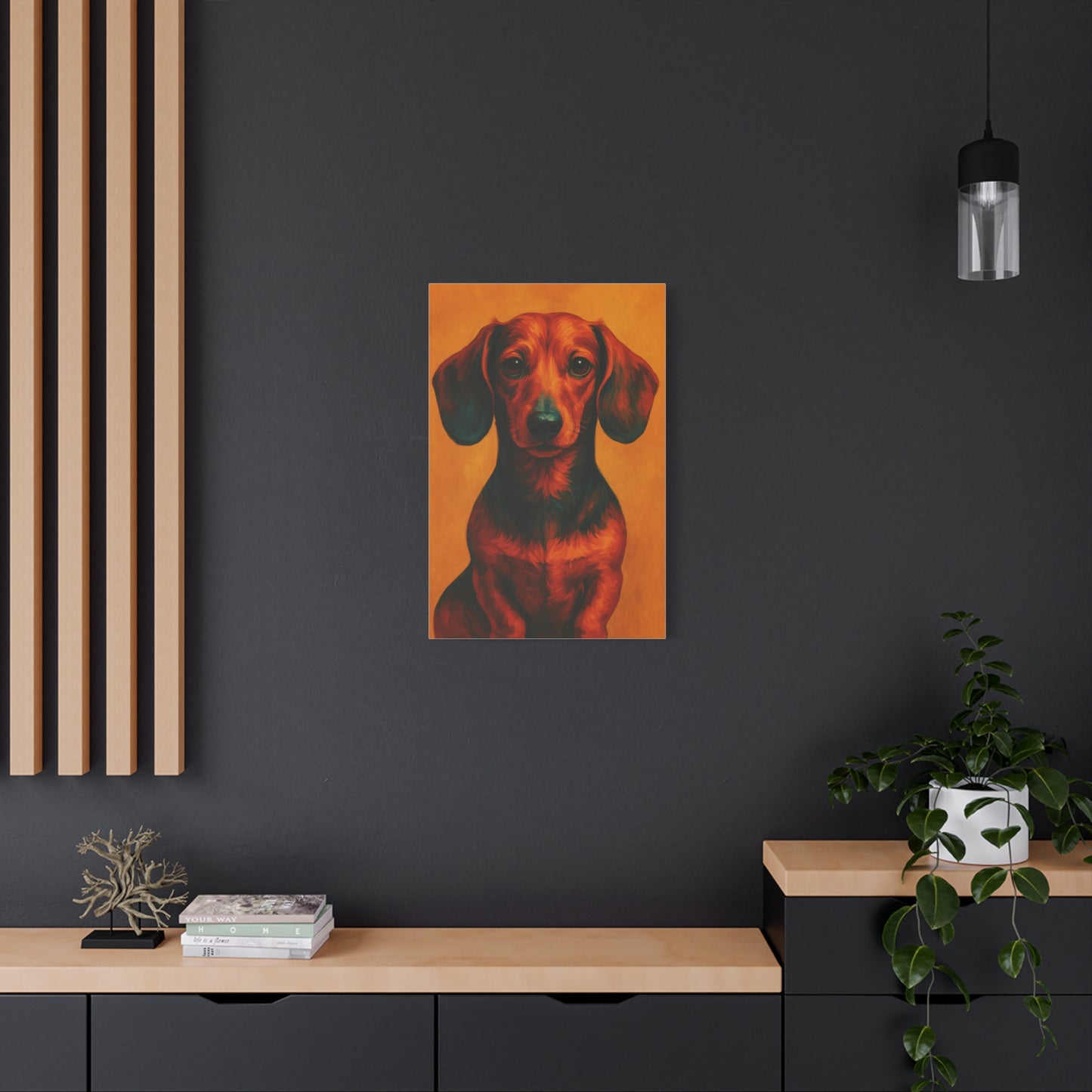 Dachshund Wall Art – Playful & Colorful Wiener Dog Canvas Print