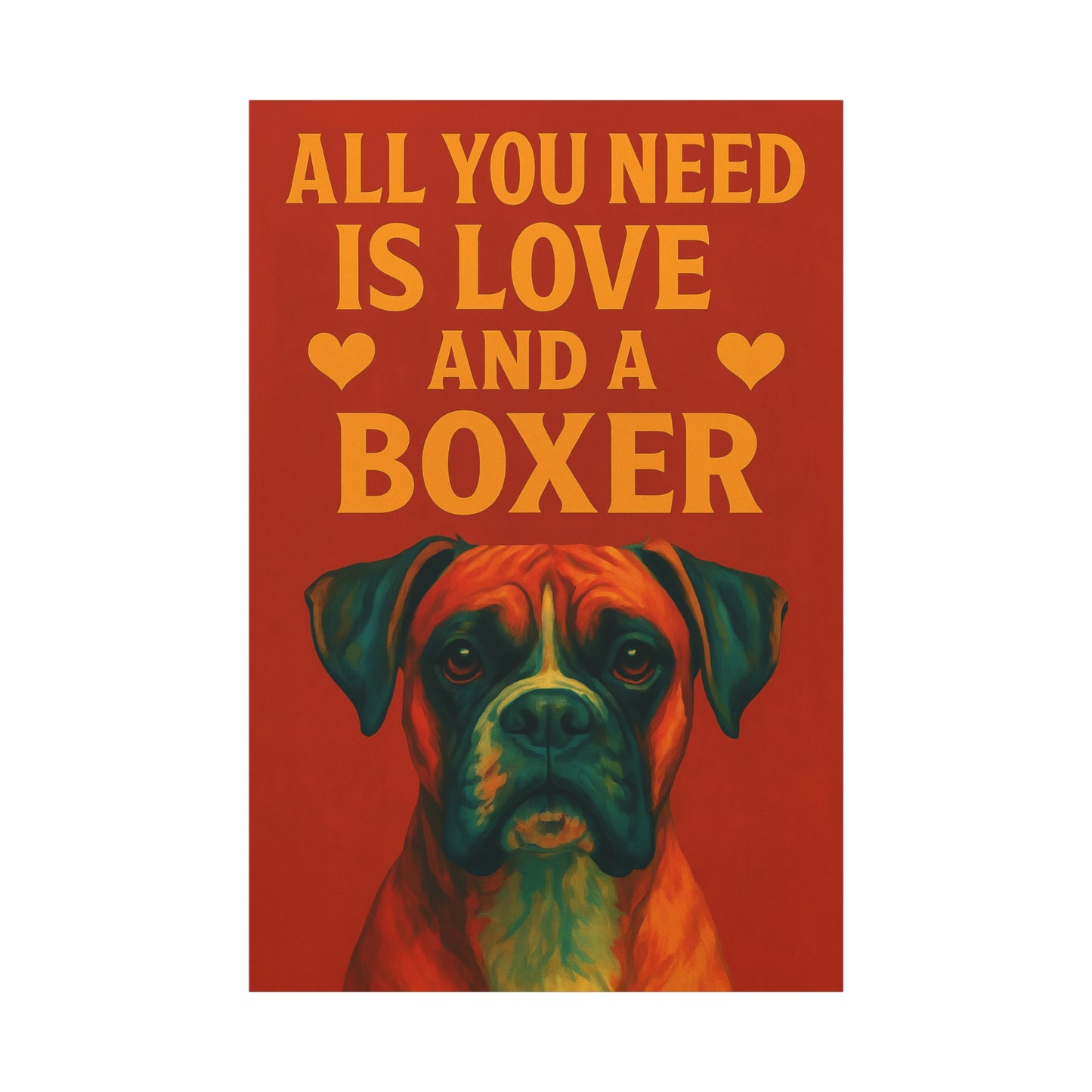 All You Need Is Love and a Boxer – Vibrant Dog Wall Art