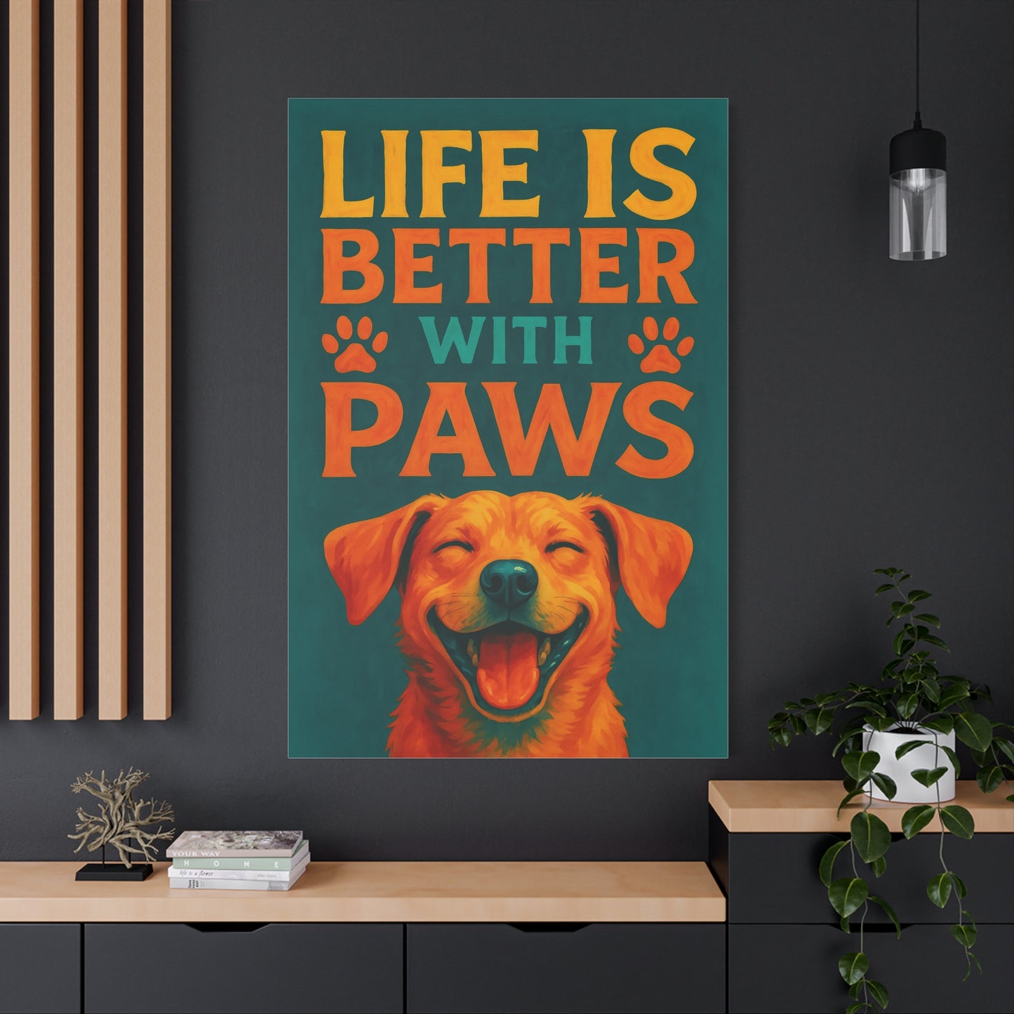 Life Is Better With Paws – Modern Dog Wall Art
