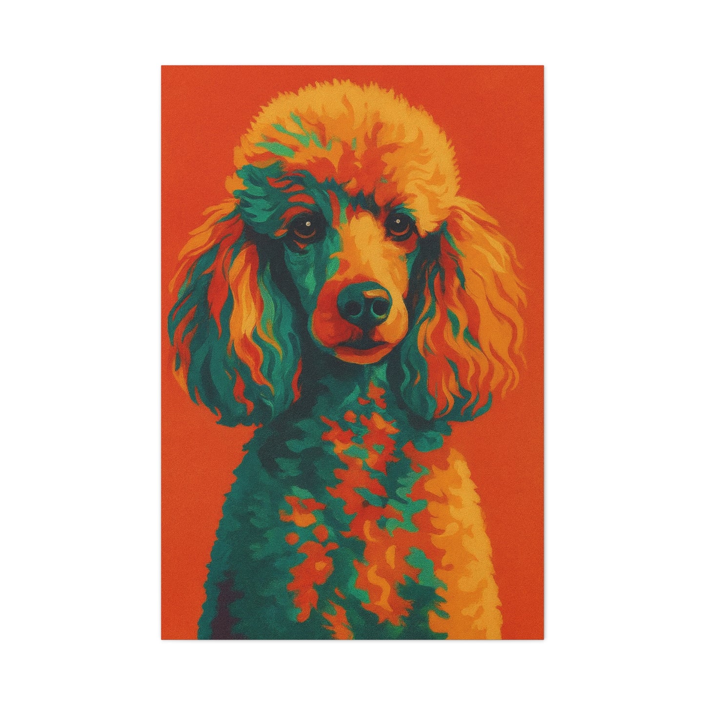 Vibrant Poodle Portrait Wall Art – Colorful Dog Canvas Print