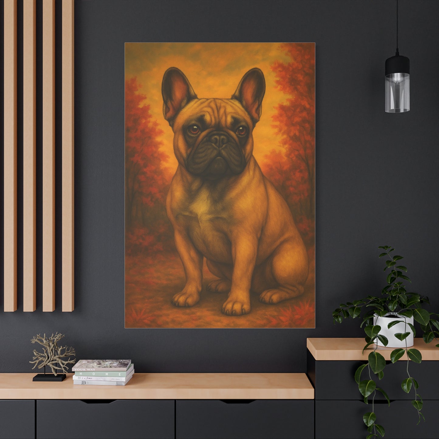 French Bulldog Matte Canvas Print, Dog Lover Wall Art, Home Decor, Pet Artwork, Gift for Dog Owners, Fall Decor